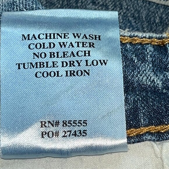 DAZE TOUGH LOVE DOUBLE CUT PEEK-A-POO WAISTBAND BLUE DENIM JEANS - SIZE 25 - Picture 14 of 14